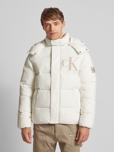 Calvin Klein Jeans Gewatteerd jack met logoprint Offwhite - 4