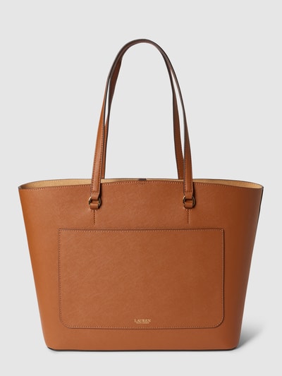 Lauren Ralph Lauren Shopper aus Leder mit Label-Detail Cognac 5