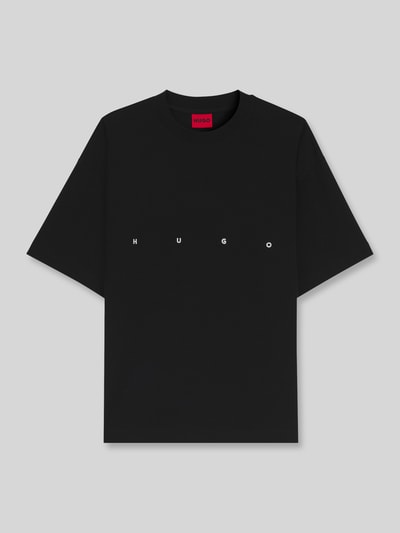 HUGO t-shirt oversized z nadrukiem na tyle model 'DARISO' Czarny 2