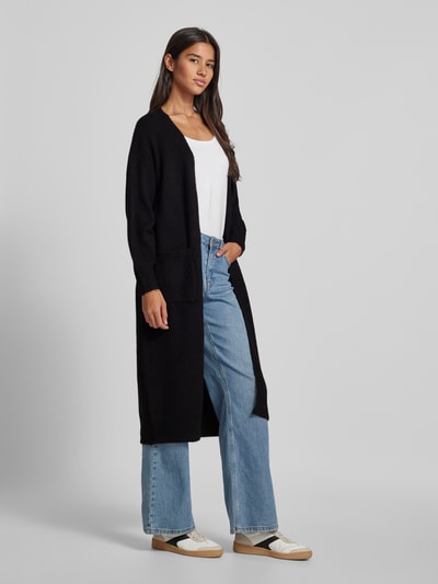 YAS Cardigan met opengewerkte voorkant, model 'BALIS' Zwart - 1