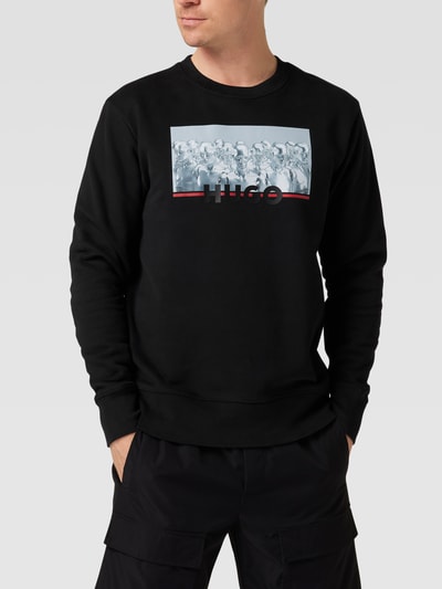 HUGO Sweatshirt mit Logo-Print Modell 'Deynolds' Black 4