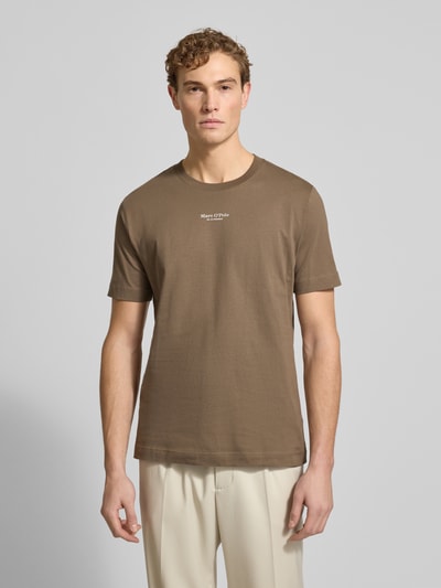 Marc O'Polo Regular fit T-shirt van puur katoen Hazelnoot - 4