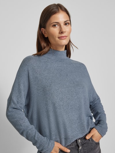 Soyaconcept Strickpullover mit Stehkragen Modell 'BIARA' Blau Melange 3