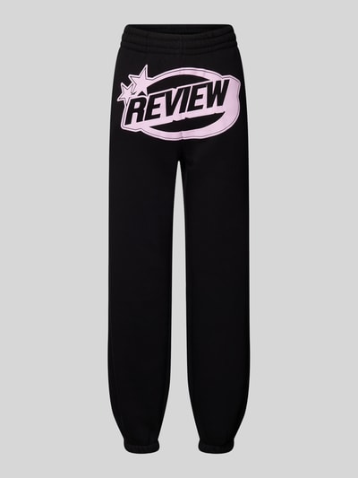 Review Regular Fit Sweatpants mit Label-Print Black 2