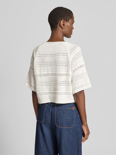 Weekend Max Mara Häkelpullover aus reiner Baumwolle Modell 'ORCHE' Ecru 5