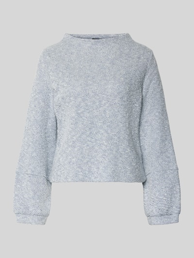 Productfoto, Sweatshirt met opstaande kraag model 'Glimsa' van OPUS, katoenmix, losse pasvorm, geribde boorden, grijs gemêleerd.