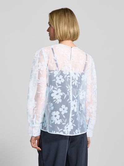 comma Regular Fit Bluse im semitransparenten Design Bleu 5