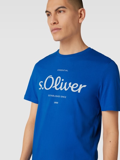 s.Oliver RED LABEL T-Shirt mit Label-Print Modell 'Logo' Royal 3