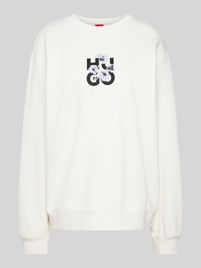 HUGO Sweatshirt mit Label-Print Offwhite 2