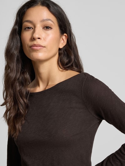 Marc O'Polo Regular fit shirt met lange mouwen van puur katoen Donkerbruin - 3