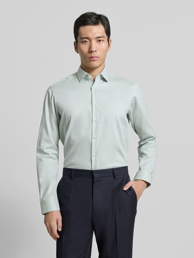 Jake*s Regular Fit Business Hemd aus Baumwolle mit Kentkragen Hellgruen 4