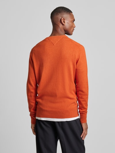 CK Calvin Klein Strickpullover mit Logo-Stitching Modell 'PIMA' Orange 5