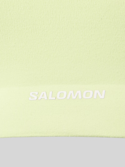 Productfoto, Racerback-Bustier met logo van Salomon, lichtgroen, gladde textuur, nauwsluitende pasvorm, stretchmateriaal