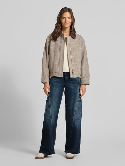 ETIQUETT ESSENTIALS Wide leg jeans met strookzakken, model 'Lola' Donkerblauw - 1