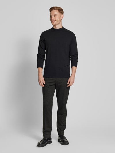 SELECTED HOMME Slim fit stoffen broek met structuurmotief, model 'AITOR' Donkergrijs - 1