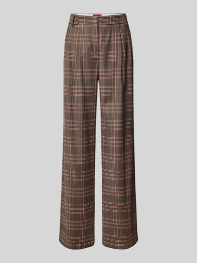 MAX&Co. Wide Leg Hose aus Schurwoll-Mix mit Viskose-Anteil Modell 'VALZER' Mittelbraun 2