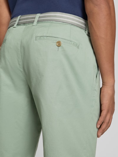 Christian Berg Men Regular fit bermuda met riem Grasgroen - 3