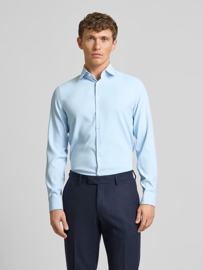 CK Calvin Klein Slim Fit Business-Hemd mit Label-Stitching Modell 'Bari' Bleu 4