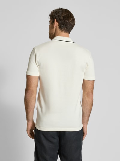 SELECTED HOMME Koszulka polo o kroju slim fit z dekoltem w serek model ‘SANGEV’ Piaskowy 5