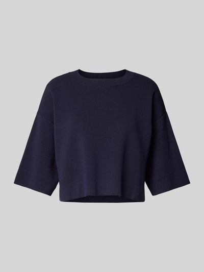 Weekend Max Mara Kort gebreid shirt met ronde hals, model 'AMATO' Marineblauw - 2