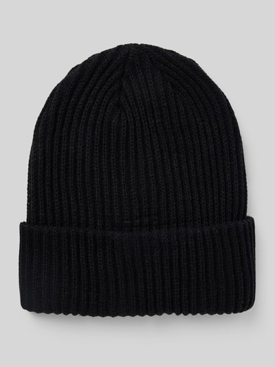 Pieces Czapka beanie z prążowanej dzianiny z brzegiem model ‘HEXO’ Czarny 1