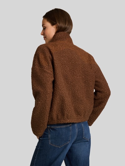 Tom Tailor Regular fit teddyjack met hoge opstaande kraag Camel - 5