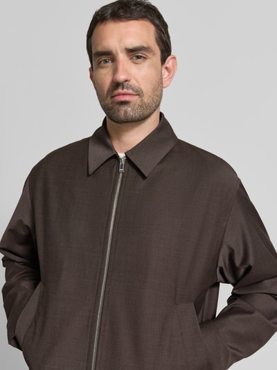 DRYKORN Regular Fit Hemdjacke mit Reißverschluss Modell 'RIKKO' Dunkelbraun 3