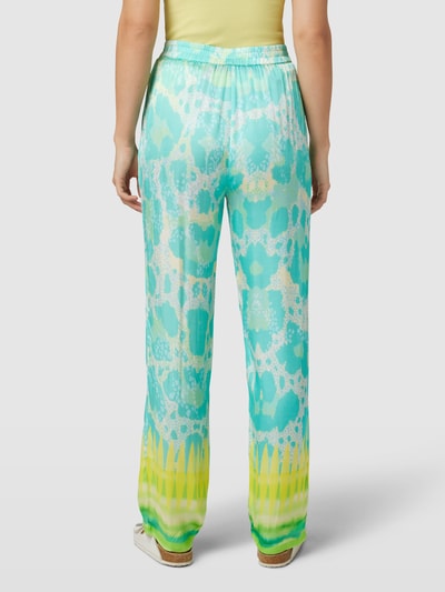 Yippie Hippie Broek van viscose met all-over print Turquoise - 5