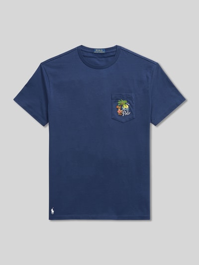 Polo Ralph Lauren męski t-shirt o kroju regular fit z czystej bawełny z nadrukiem z tyłu Granatowy 2