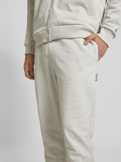 CARLO COLUCCI Straight leg sweatpants met labelmotief Lichtgrijs - 3