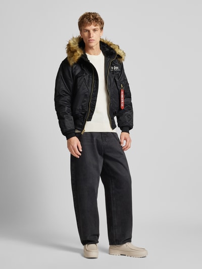 Alpha Industries Bomberjack met labeldetail Zwart - 1