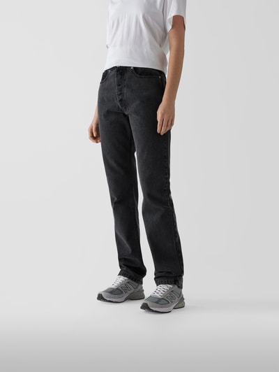 Rabanne High Waist Jeans im Relaxed Fit Dunkelgrau meliert 4