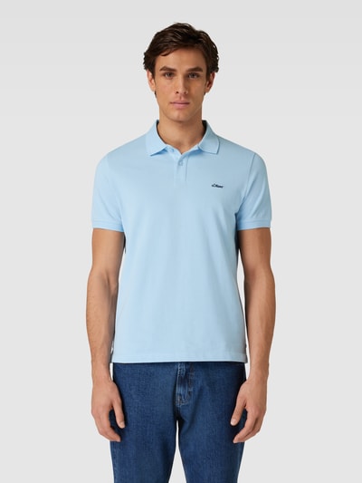 s.Oliver RED LABEL Poloshirt mit Label-Stitching Hellblau 4