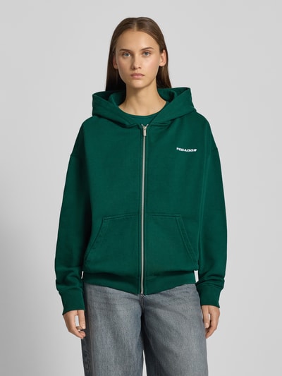 Pegador Bluza rozpinana o kroju oversized z wyhaftowanym logo model ‘Clarita’ Ciemnozielony 4