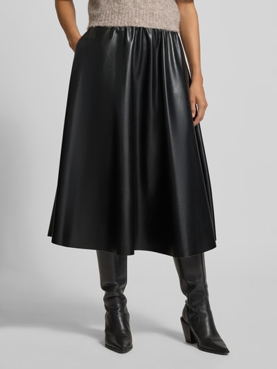 Raffaello Rossi Midirok in leerlook, model 'SMEA' Zwart - 4