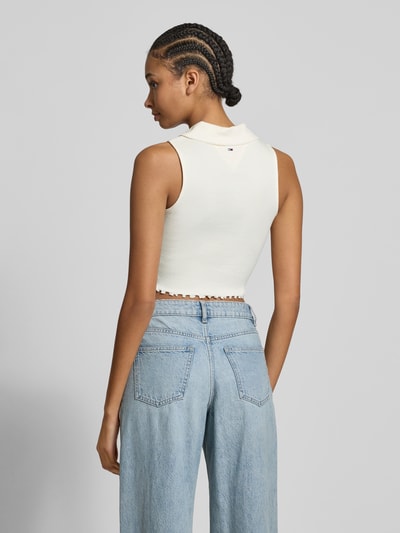 Tommy Jeans Crop Top in Ripp-Optik Offwhite 5