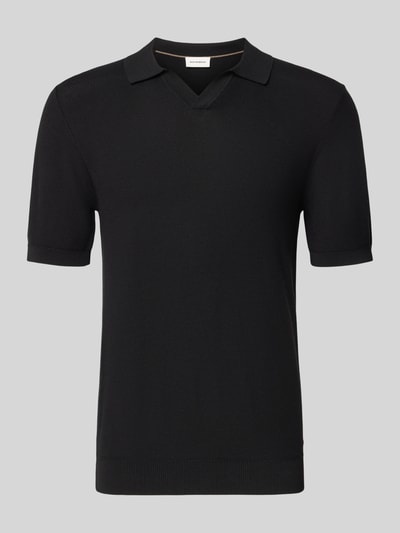 Produktfoto, Slim Fit Poloshirt mit Viskose-Anteil von Roy Robson, Baumwoll-Mix, Strick-Optik, Polokragen, Strukturmuster, kurzärmelig, elastische Abschlüsse.