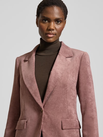 comma Slim Fit Blazer aus Cord mit Pattentaschen Mauve 3