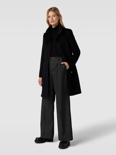 Pennyblack Lange wollen jas met opstaande kraag, model 'LIZ' Zwart - 1