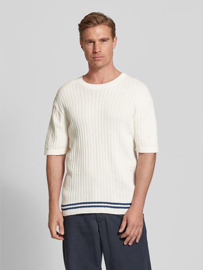 Scotch & Soda T-shirt in tricotlook Offwhite - 4