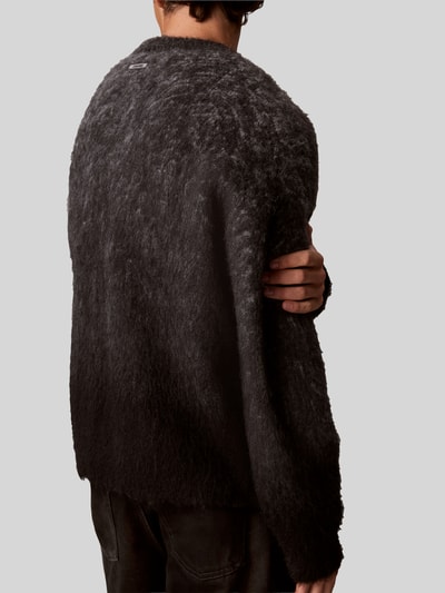 Calvin Klein Jeans pullover met relaxed fit van scheerwol met ombre-effect Zwart - 6