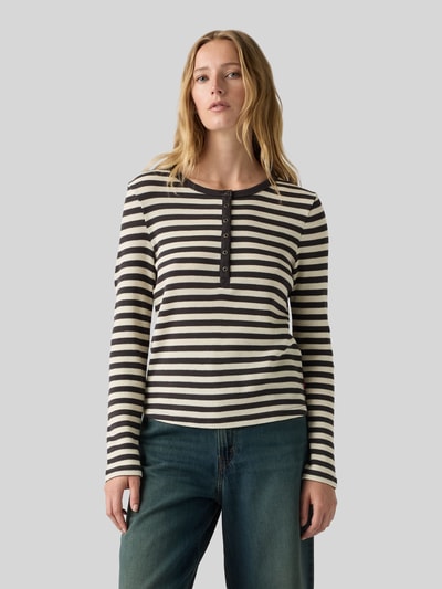 Levi's® Slim Fit Langarmshirt aus Baumwoll-Mix Modell 'ROONEY' Black 4