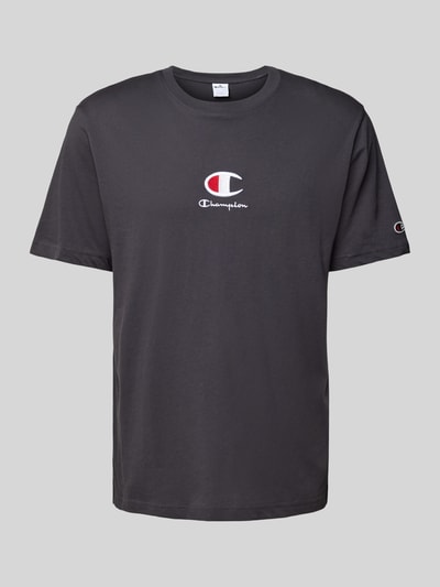 CHAMPION T-Shirt mit Label-Stitching Anthrazit 2