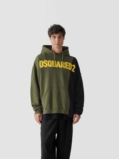 Dsquared2 Hoodie mit Kontrasteinsatz Gruen 4