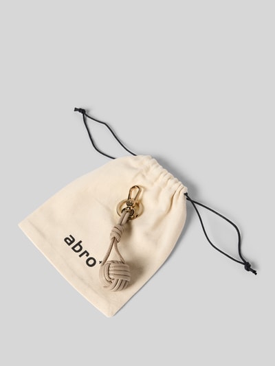 Abro Sleutelhanger met reliëflogo Taupe - 3