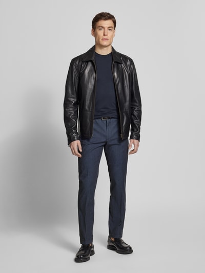 JOOP! Collection Slim fit pantalon met structuurmotief, model 'Hank' Marineblauw - 1