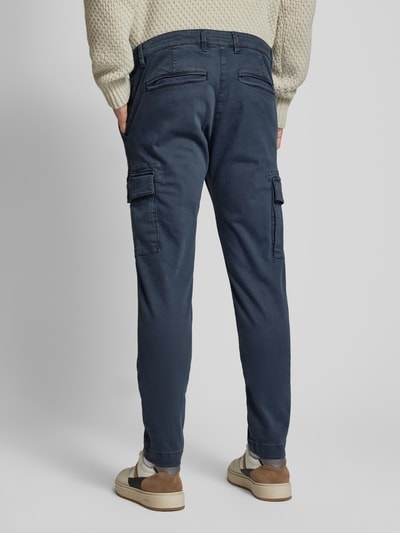 MAC Tapered fit cargobroek met riemlussen, model 'Driver' Blauw - 5