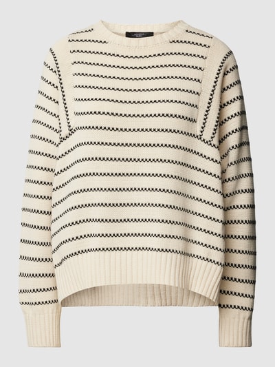 Weekend Max Mara Gebreide pullover in zwart, model 'NATURA' Offwhite - 2