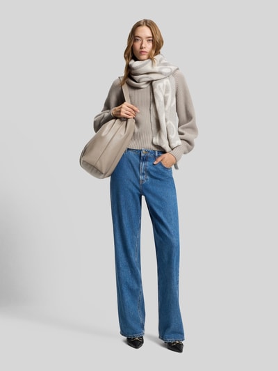 HUGO Sjaal van wolmix, model 'BYANCA' Lichtgrijs - 1