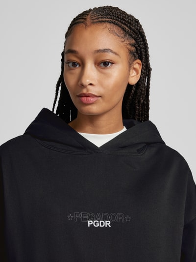 Pegador Oversized hoodie met labelprint, model 'SONIA' Zwart - 3